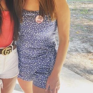 Blue Pattern Romper